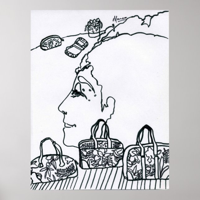 Peter Max style original signed drawing Poster (Framsidan)