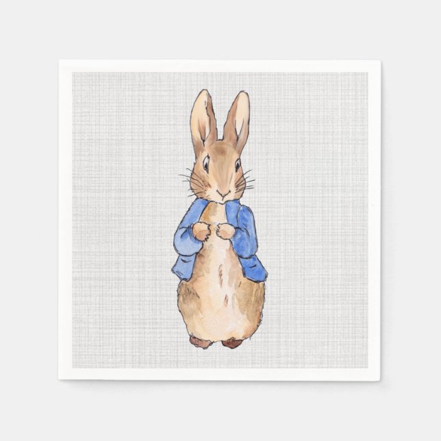 Peter med Grått Linen-bakgrund Pappersservett (Framsidan)