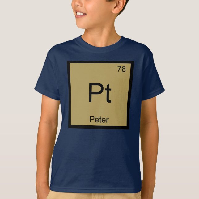 Peter Namn Kemiskt Element Periodiska Systemet T Shirt (Framsida)