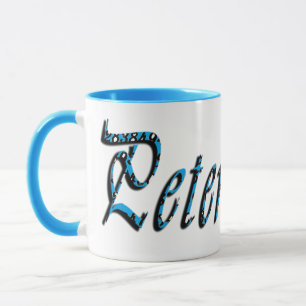 Peter, Namn, Logotyp, Blue Combo Coffee Mugg