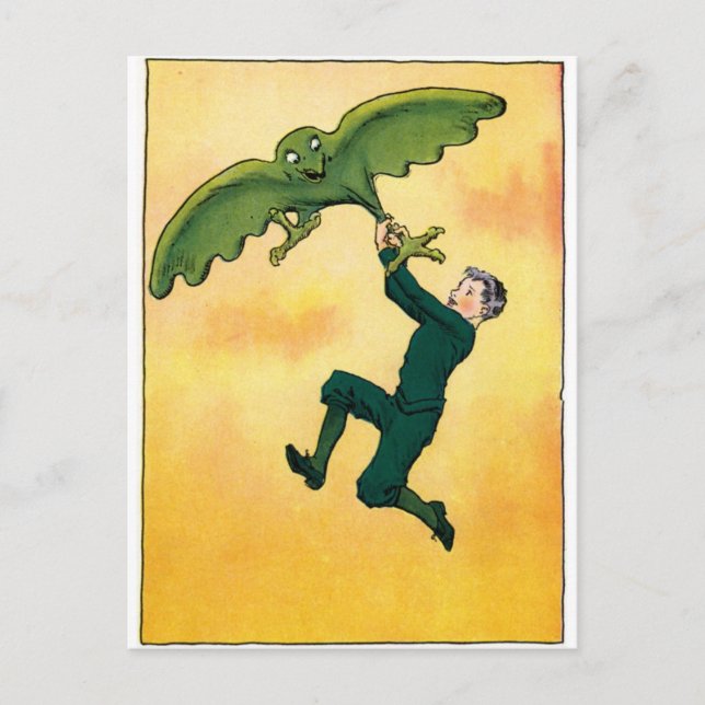 Peter och Balloon Bird "The Gnome Kung of Oz" Vykort (Framsida)