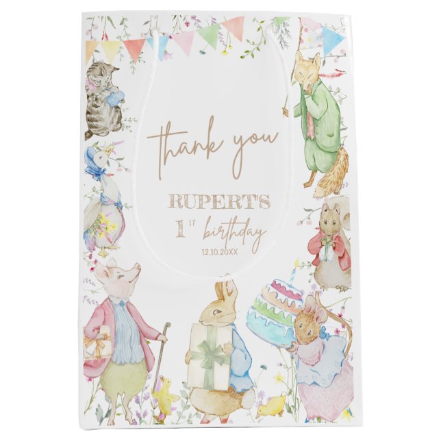 Peter på kanin 1:a födelsedagen Kön Neutral (Framsidan)