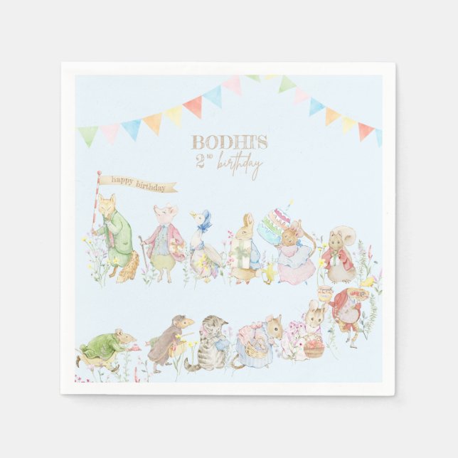 Peter på Kaninens första födelsedag Pappersservett (Framsidan)