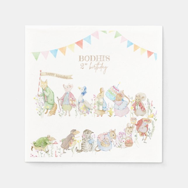 Peter på Kaninens första födelsedag Pappersservett (Framsidan)