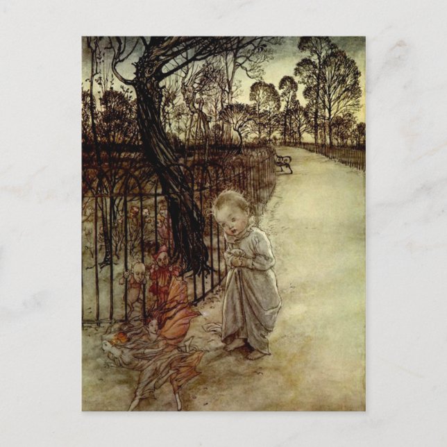 Peter Pan Arthur Rackham Postcard Vykort (Framsida)