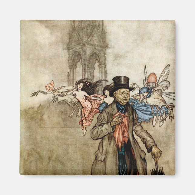 Peter Pan av Arthur Rackham Magnet (Framsidan)