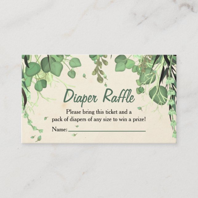 Peter Pan Ickland Diaper Raffle Insert Visitkort (Framsida)