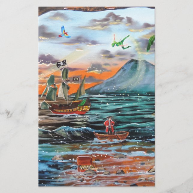 Peter Pan Krok flicove Tinker Bell-målning Brevpapper (Framsida)