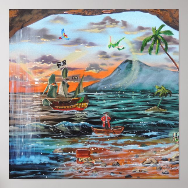 Peter Pan Krok flicove Tinker Bell-målning Poster (Framsidan)