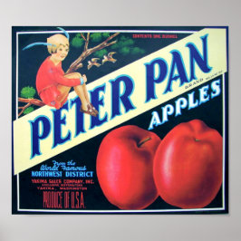 Peter Pan Märke Northwest Äpplen Yakima Washington Poster