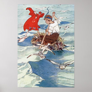 Peter Pan och Tinker Bell av Alice B. Woodward Poster