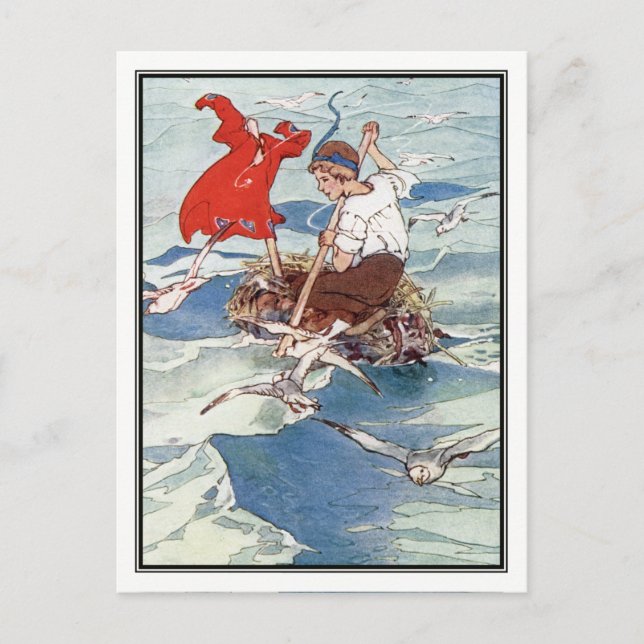 Peter Pan och Tinker Bell av Alice B. Woodward Vykort (Framsida)