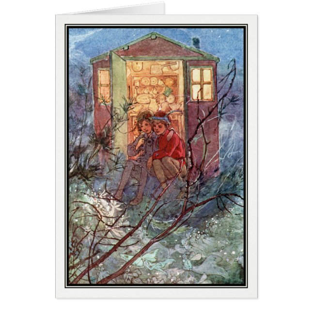 Peter Pan och Wendy av Alice B. Woodward Hälsningskort (Framsidan)