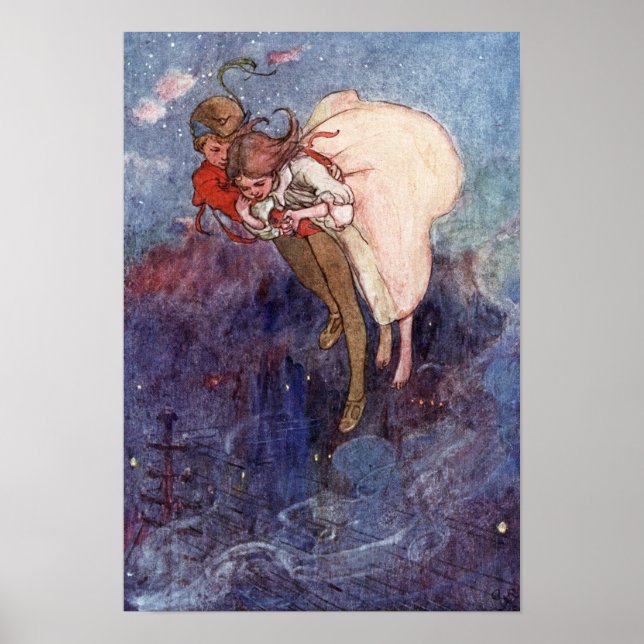 Peter Pan och Wendy av Alice B. Woodward Poster (Framsidan)