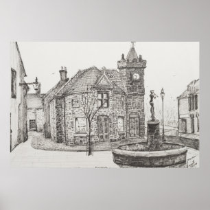 Peter Pan staty Kirriemuir Skottland 2007 Poster