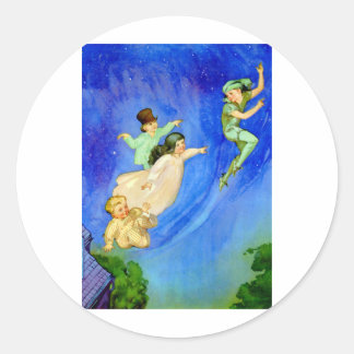 PETER PAN, WENDY, JOHN OCH MICHAEL FLY AWAY RUNT KLISTERMÄRKE