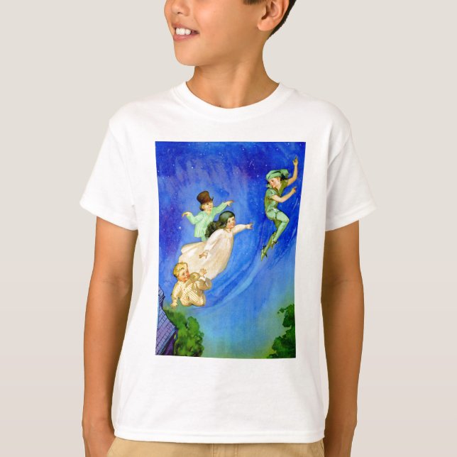 PETER PAN, WENDY, JOHN OCH MICHAEL FLY AWAY T SHIRT (Framsida)
