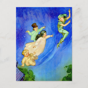 PETER PAN, WENDY, JOHN OCH MICHAEL FLY AWAY VYKORT