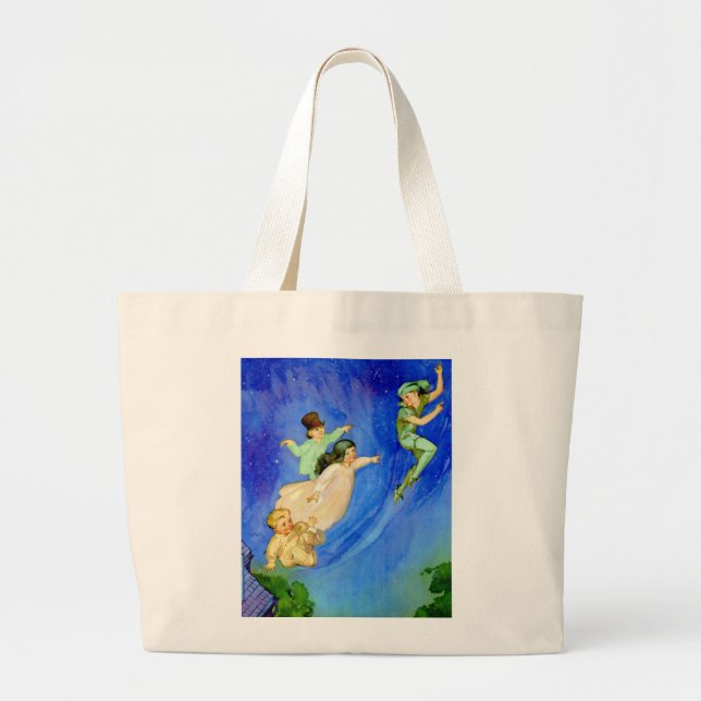 PETER PAN, WENDY, JOHN OCH MICHAEL FLYGER IVÄG JUMBO TYGKASSE (Framsidan)