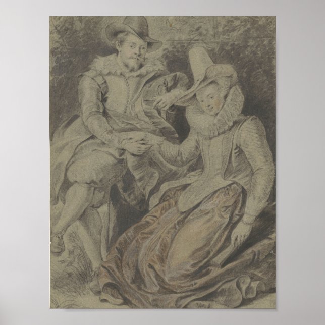 Peter Paul Rubens med sin fru Isabella Brant Poster (Framsidan)