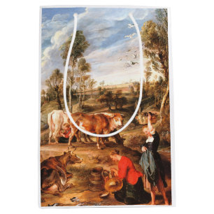 Peter Paul Rubens Milkmaids med nötkreatur i Lands