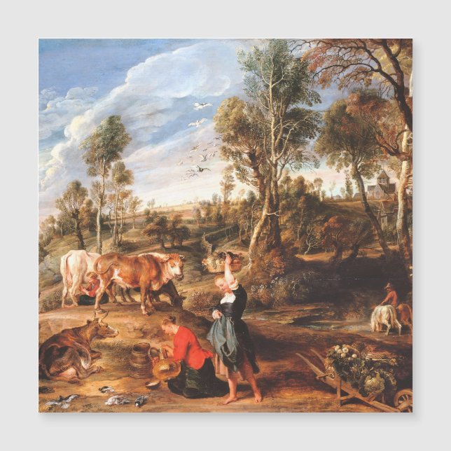 Peter Paul Rubens Milkmaids med nötkreatur i Lands (Framsida)