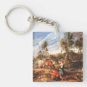 Peter Paul Rubens Milkmaids med nötkreatur i Lands