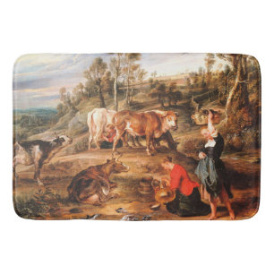 Peter Paul Rubens Milkmaids med nötkreatur i Lands Badrumsmatta
