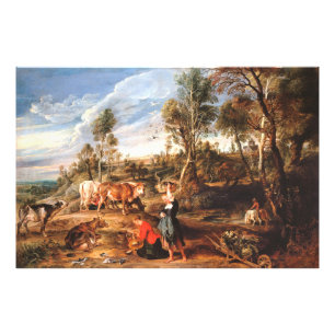 Peter Paul Rubens Milkmaids med nötkreatur i Lands Fototryck