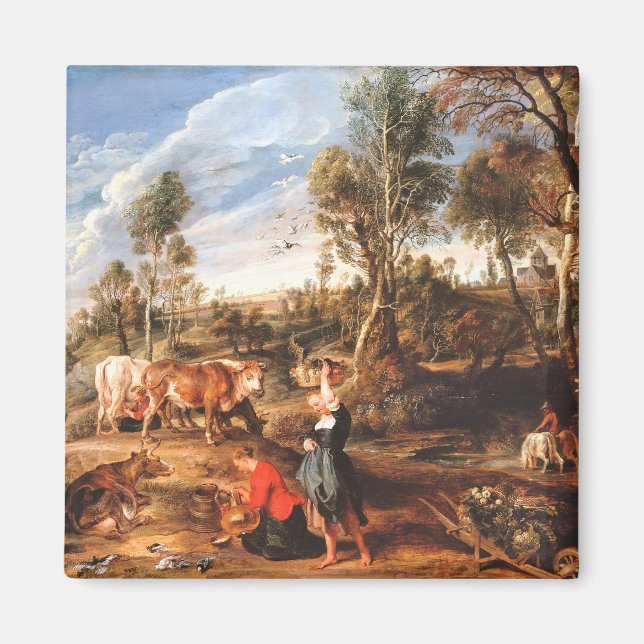 Peter Paul Rubens Milkmaids med nötkreatur i Lands Magnet (Framsidan)