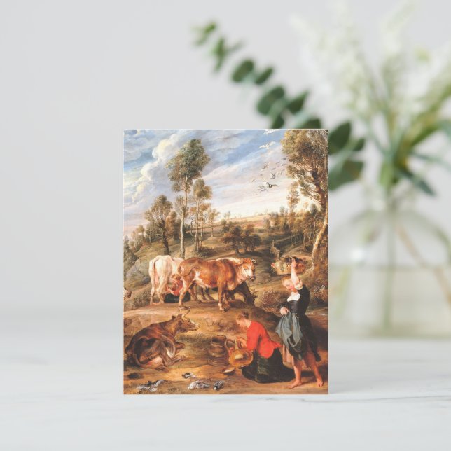 Peter Paul Rubens Milkmaids med nötkreatur i Lands OSA Kort (Stående Fram)