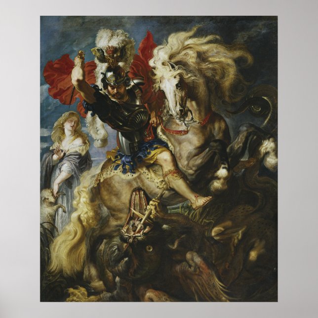 Peter Paul Rubens | St George Battles Dragon Poster (Framsidan)