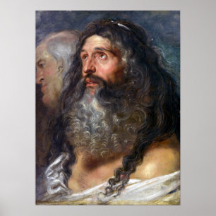 Peter Paul Rubens Studie av två chefer Poster
