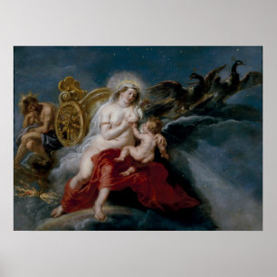 Peter Paul Rubens  Ursprung av mjölkaktiga vägen Poster