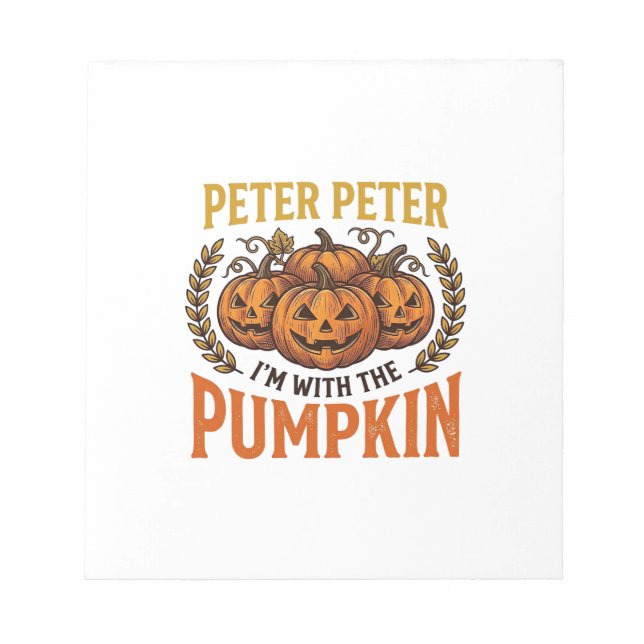 Peter Peter Pumpa Vintage Halloween Tröja Design Anteckningsblock (Framsida)