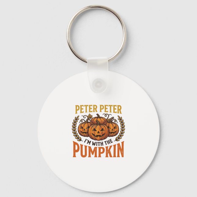 Peter Peter Pumpa Vintage Halloween Tröja Design Nyckelring (Framsida)