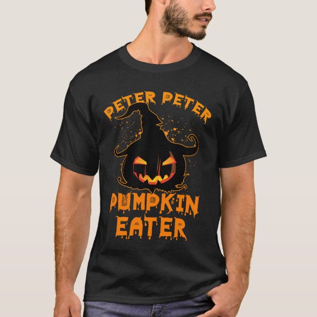 Peter Peter Pumpkin Eater Halloween Costume Couple T Shirt (Framsida)
