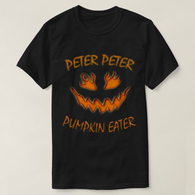Peter Peter Pumpkin Eater Halloween Par Costum T Shirt (Design framsida)