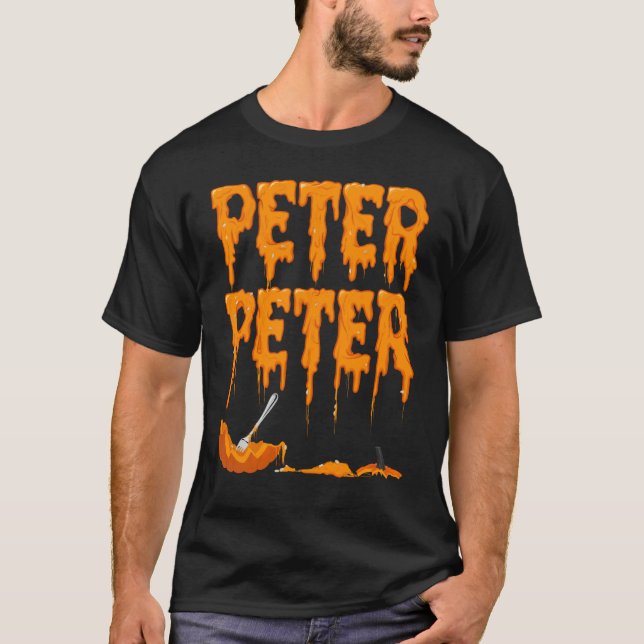Peter Peter Pumpkin Eater Halloween T Shirt (Framsida)