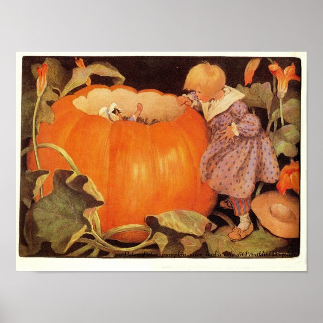 Peter, Peter, Pumpkin-Eater Nursery Rhyme Print Poster (Framsidan)