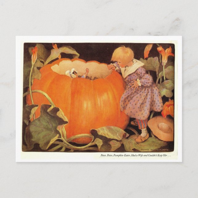 Peter, Peter, Pumpkin-Eater Nursery Rhyme Vykort (Framsida)