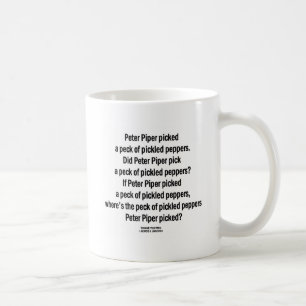 Peter Piper Peck Pickled paprika (Tunga Twister) Kaffemugg