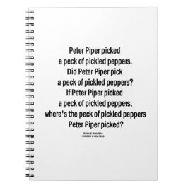 Peter Piper Picked Peck of Pickled paprika Anteckningsbok