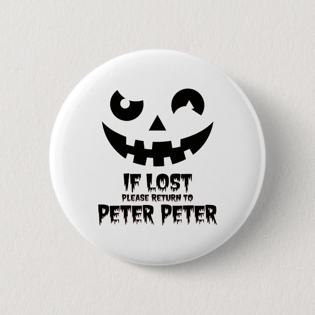 Peter Pumpkin Eater Halloween Par Costume Knapp (Framsida)