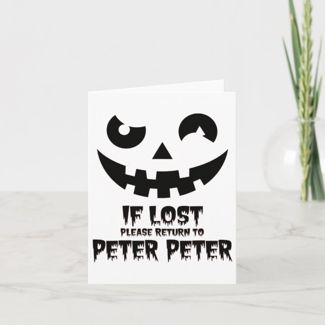 Peter Pumpkin Eater Halloween Par Costume Kort (Framsida)
