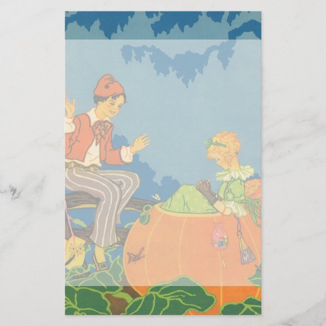 Peter Pumpkin Eater, Vintage Nursery Rhyme Brevpapper (Framsida)