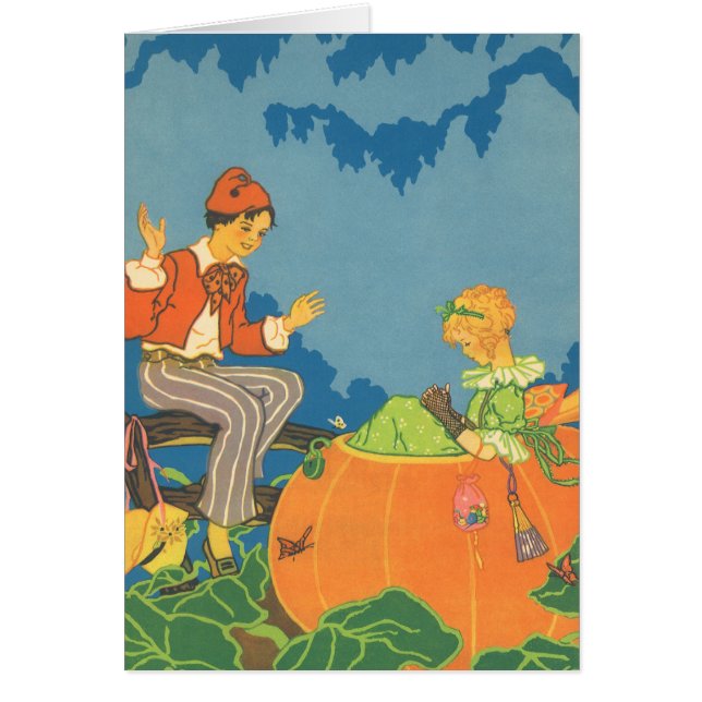 Peter Pumpkin Eater, Vintage Nursery Rhyme Hälsningskort (Framsidan)