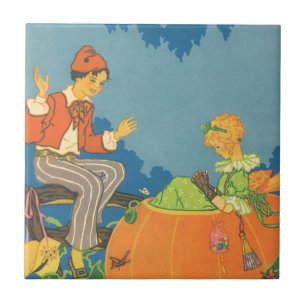 Peter Pumpkin Eater, Vintage Nursery Rhyme Kakelplatta