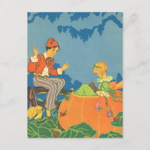 Peter Pumpkin Eater, Vintage Nursery Rhyme Vykort