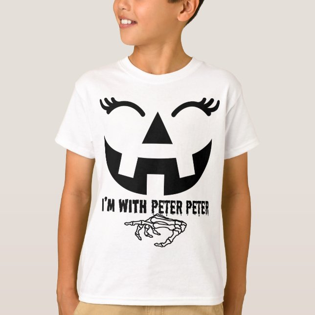 Peter Pumpkin Eater Wife Halloween Couple Costume T Shirt (Framsida)